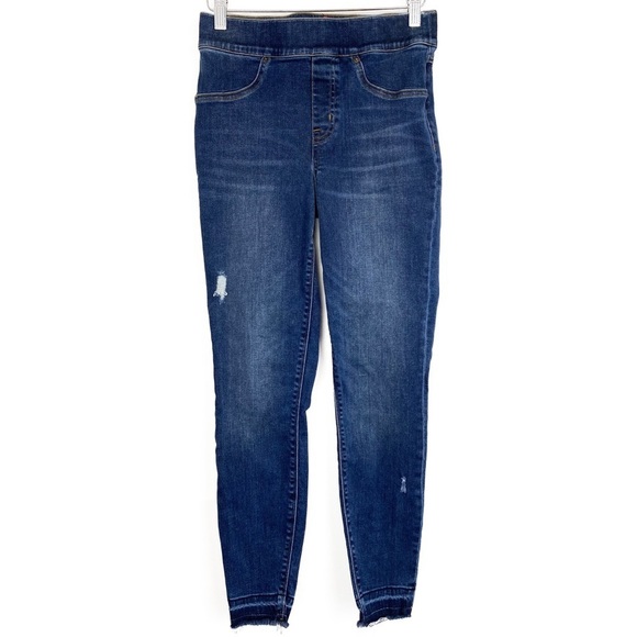 Spanx High Rise Tummy‎ Control Released Hem Distressed Denim Jeans - Size S - Picture 4 of 10